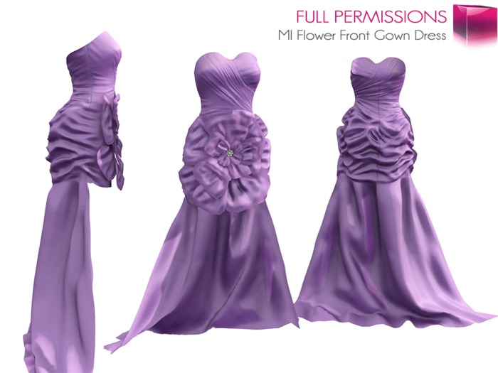 Full Perm MI Flower Front Gown Dress