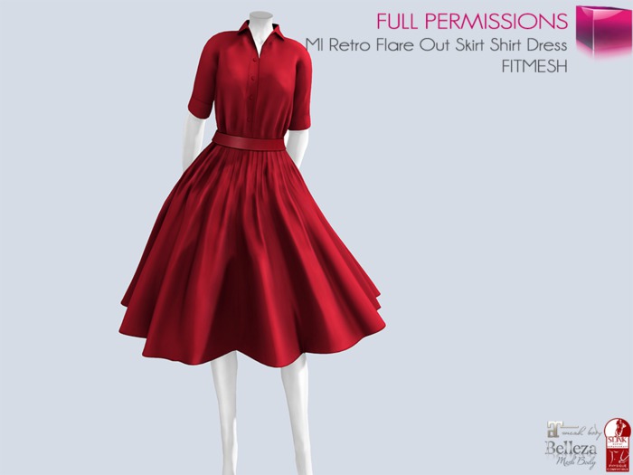 Full Perm MI Retro Flare Out Skirt Shirt Dress FITMESH – Slink – Belleza-Maitreya & Classic