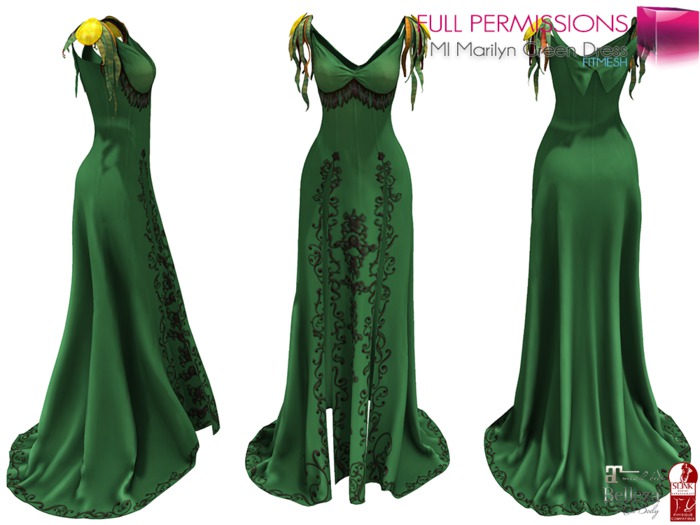 WEEKEND SALE – SAVE %60- 100L MI Marilyn Green Dress FITMESH
