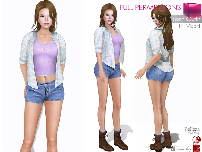 Full Perm MI Teen Outfit FITMESH – Belleza – Maitreya – Slink & Classic