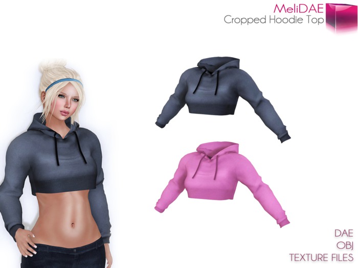 Dae Obj Texture Files For Cropped Hoodie Top