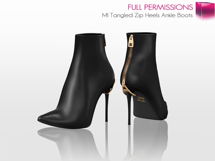 Full Perm MI Tangled Zip Heels Ankle Boots