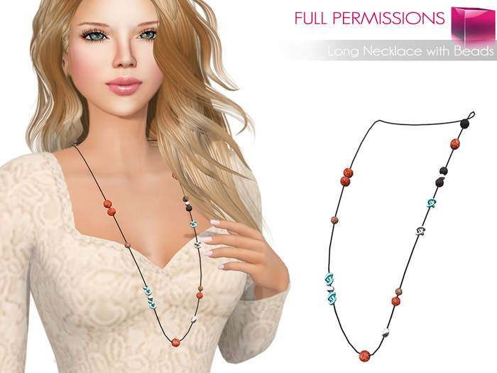 Full Perm MI Long Necklace with Beads