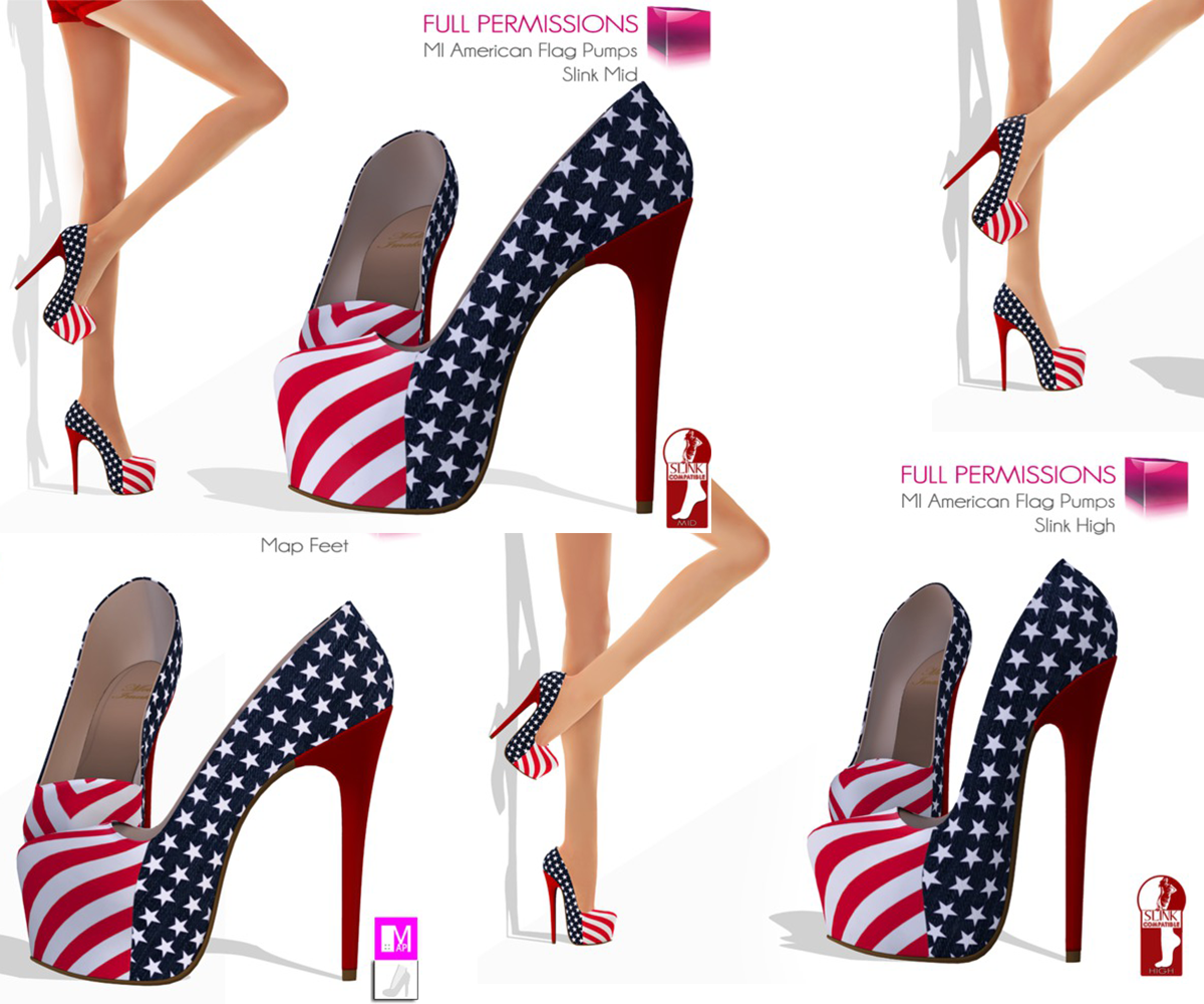 Full Perm Mesh MI American Flag Pumps For Slink Mid, Slink High and MAP feet