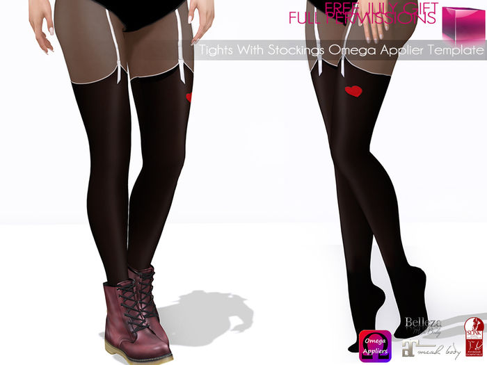 Full Perm MI Tights with Stockings Omega Applier Template + PSD Template