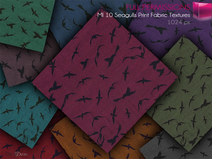 Full Perm MI 10 Seagulls Prints Fabric Textures