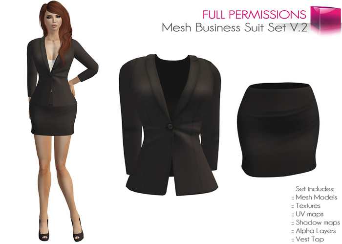 Full Perm Rigged Mesh Sexy Business Suit – Fashion Kit