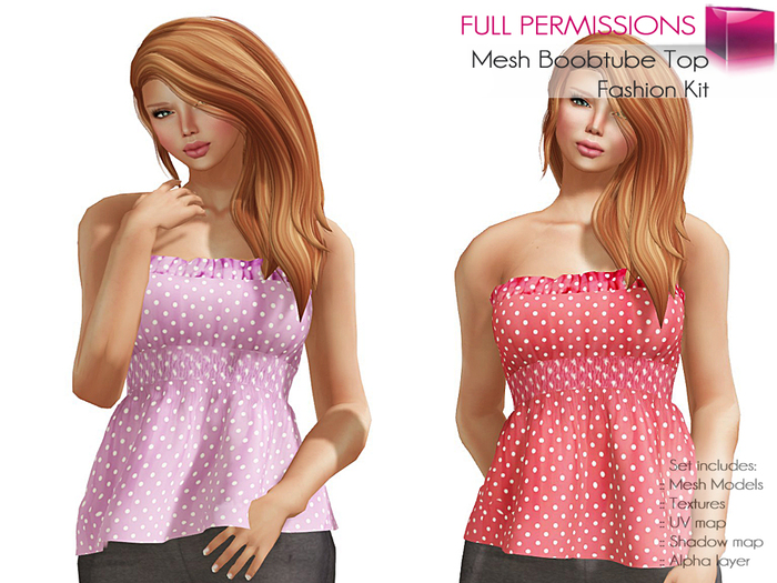 Full Perm Rigged Mesh Boobtube Top – Summer Top – Fashion Kit