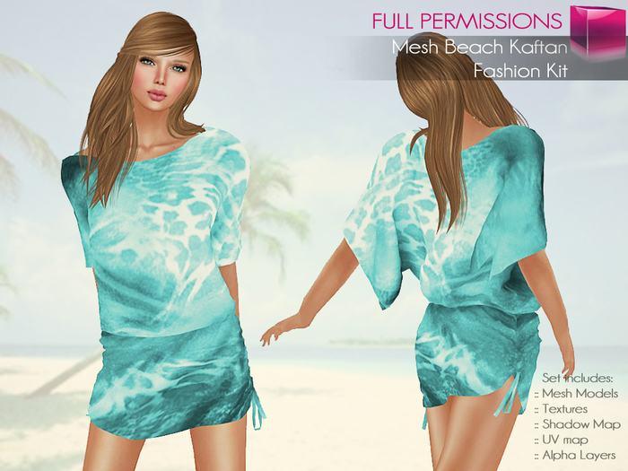 Full Perm Rigged Mesh Beach Kaftan -Fashion Kit