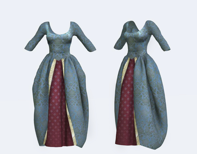 Full Perm Rigged Mesh 18th century Gown Dress – Fashion Kit