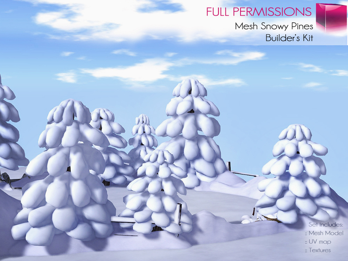 Full Perm Mesh Snowy Pines – Builder’s Kit