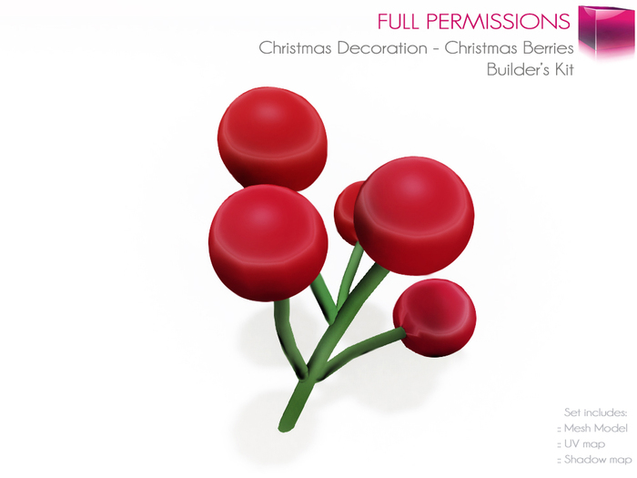 Full Perm Mesh Christmas Decorations – Berries – Builder’s Kit