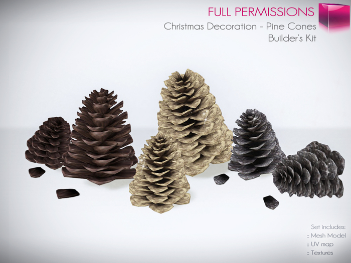 Full Perm Christmas Decoration – Mesh Pine Cones – Builder’s Kit