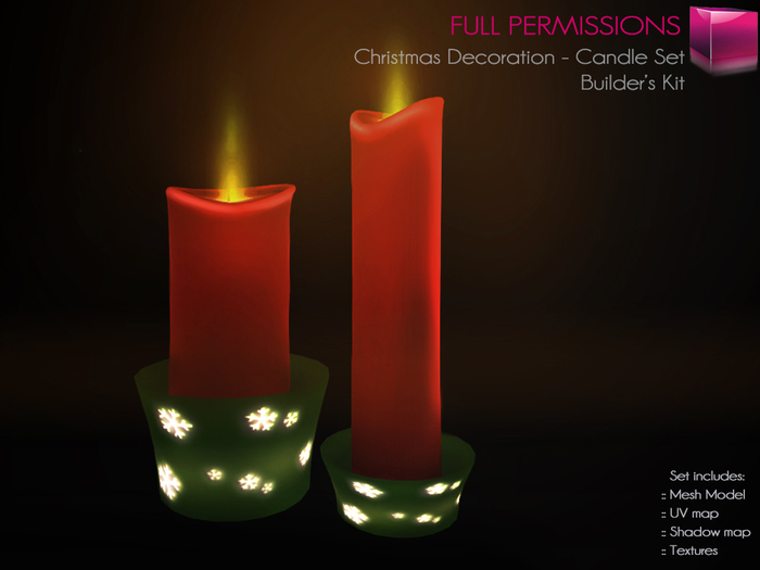 Full Perm Mesh Christmas Decoration – Candle Set – Builder’s Kit