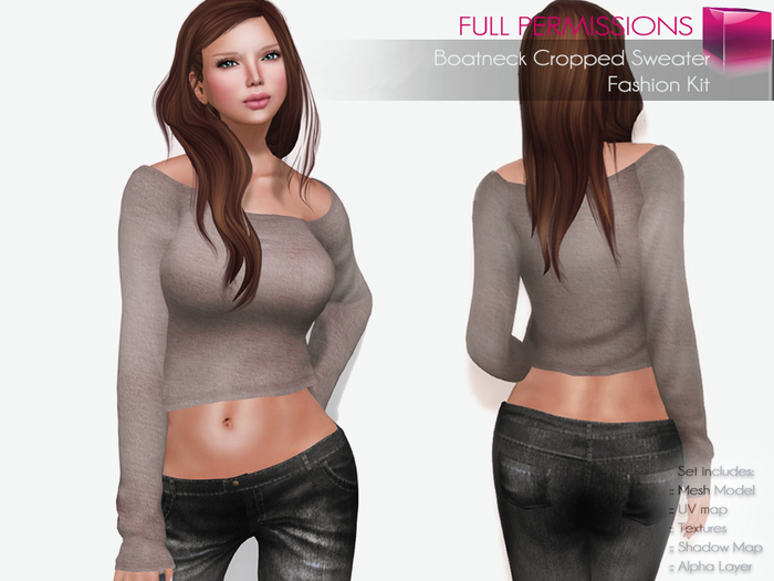 Full Perm Rigged Boatneck Cropped Sweater – Fashion Kit