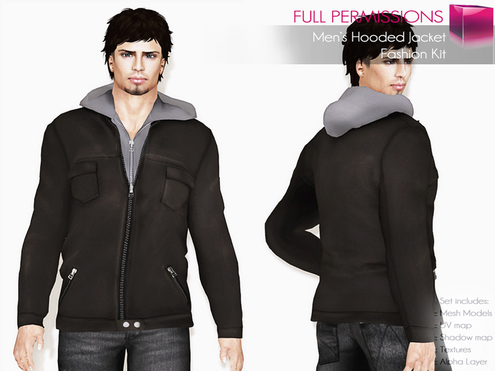 Full Perm Rigged Mesh Men’s Hooded Jacket – Fashion Kit