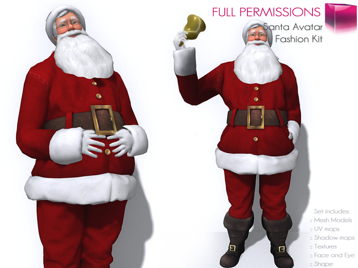 Full Perm Rigged Mesh Complete Santa Avatar – Fashion Kit