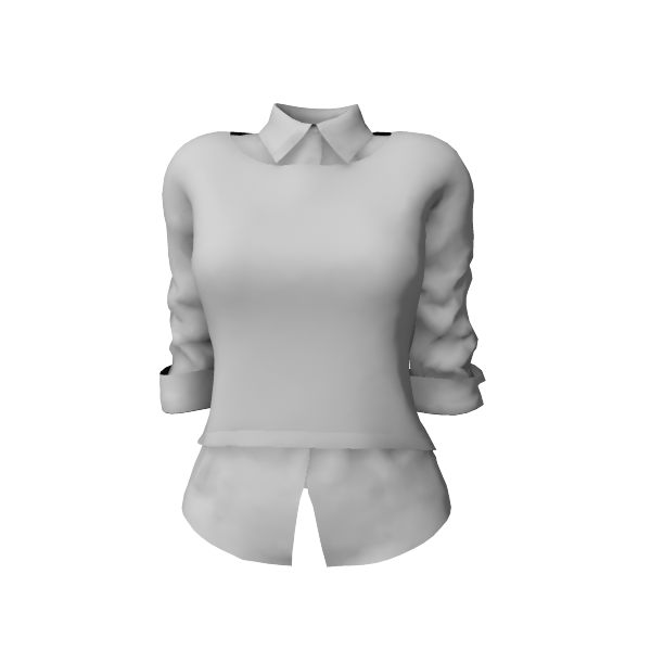 Coming soon – Ladies Crew Neck Sweater With Rolled Up Sleeves Shirt Under