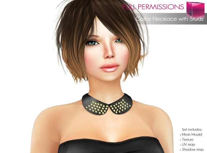 Full Perm Mesh Collar Necklace with studs