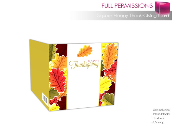 Full Perm Mesh Square ThanksGiving Card