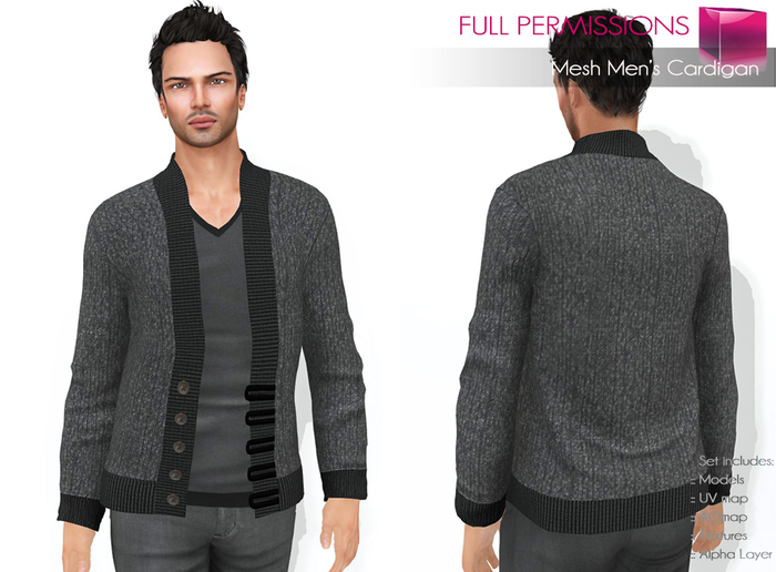 Full Perm Rigged Mesh Men’s Cardigan