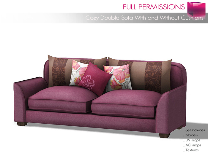 Full Perm Mesh Cozy Double Sofa With and Without Cushions