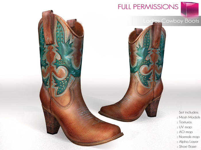 Full Perm Mesh Ladies Cowboy Boots