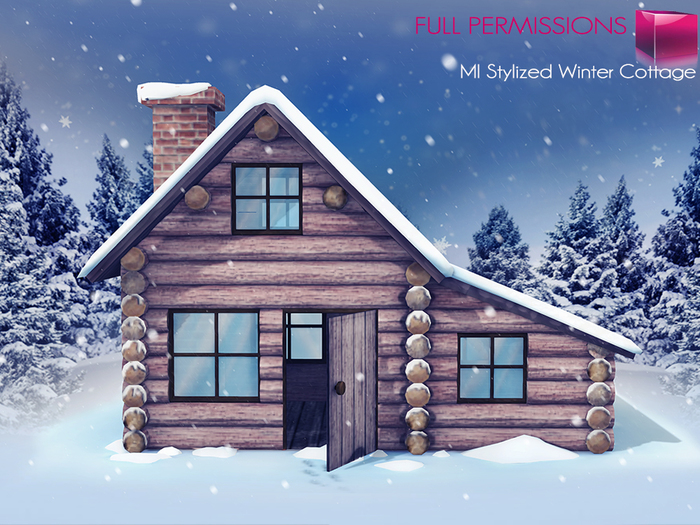 Full Perm MI Stylized Winter Cottage
