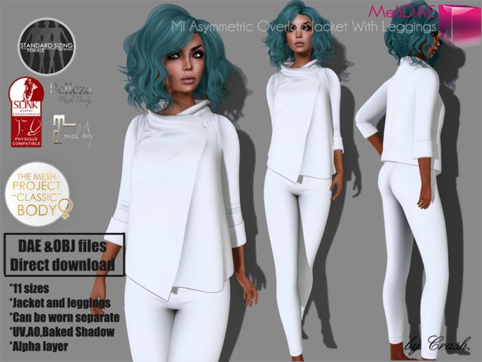 Dae Obj and Texture Files For MI Asymmetric Overlap Jacket With Leggings